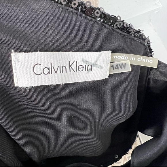 Calvin Klein Silk Combo Sequence Sleeveless Cocktail Dress Women’s Size 14 W - Picture 4 of 11